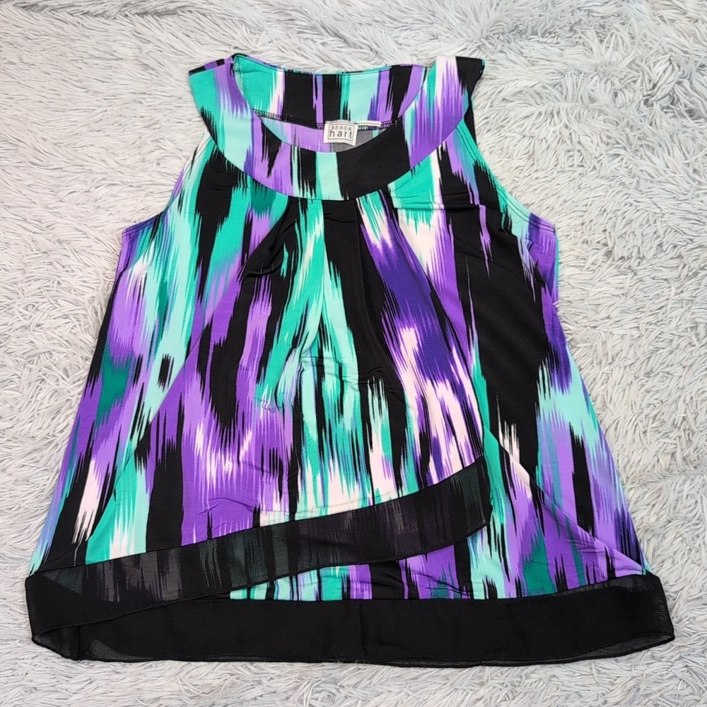 Keren Hart Shirt Womens Multicolor S Blouse Top Casual Comfort Stretch